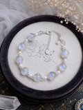 Gray Moonstone & Natural Pearl Bracelet 🌙