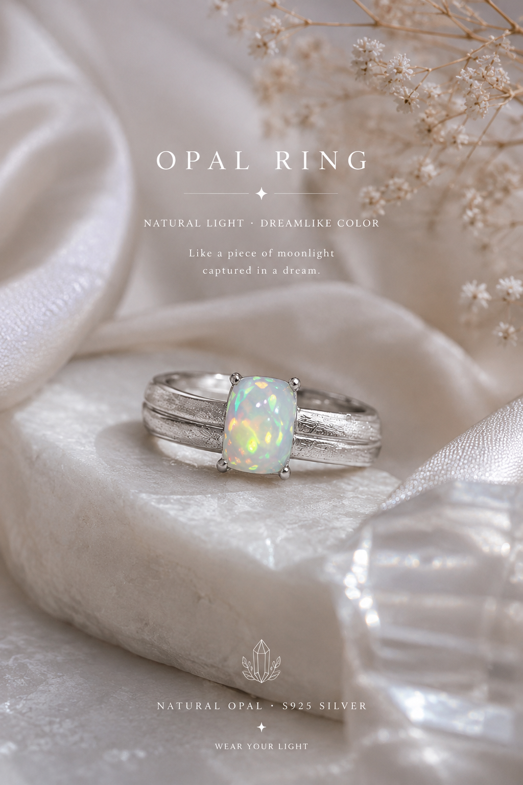 A Little Piece of Light — Natural Opal Ring